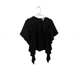 Leith black Ruffle Butterfly Sleeve Blouse Top Sz XS